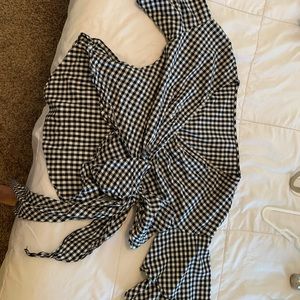 Wrap top w/ tiered bell sleeves